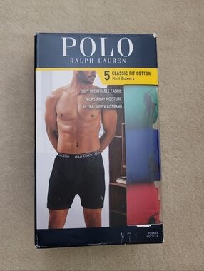 Polo Ralph Lauren Men 5 Classic Fit Knit Boxers Cotton Size Small (Multi-Color)